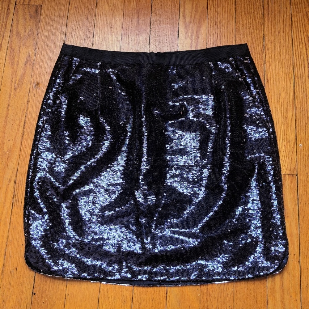 J. Crew Shirttail Miniskirt Sequins with Pockets
